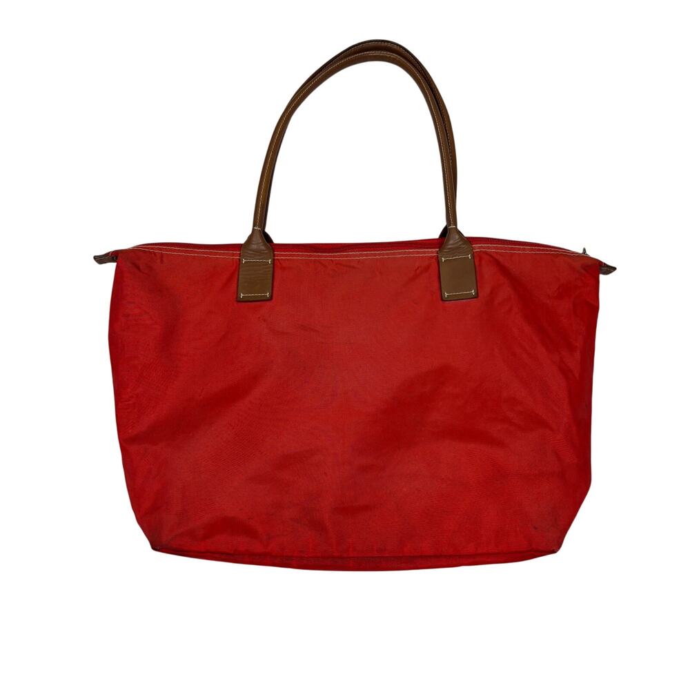 Vintage Gap Nylon Tote Bag Leather Handles Y2K 12"x19"
